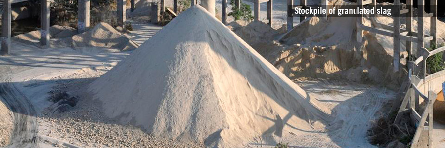 stockpile of granulated slag